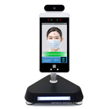 face recognition in smart security devices with temperature sensor with sanitizer face recognition temperature detection